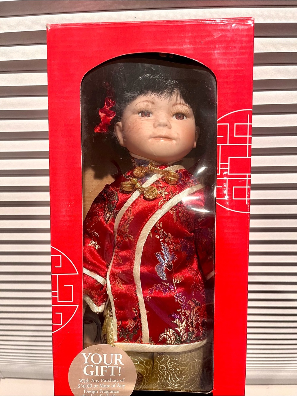 Collectible Chinese-Style Porcelain Doll in Gift Box